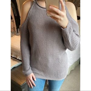 Mauve, open shoulder sweater